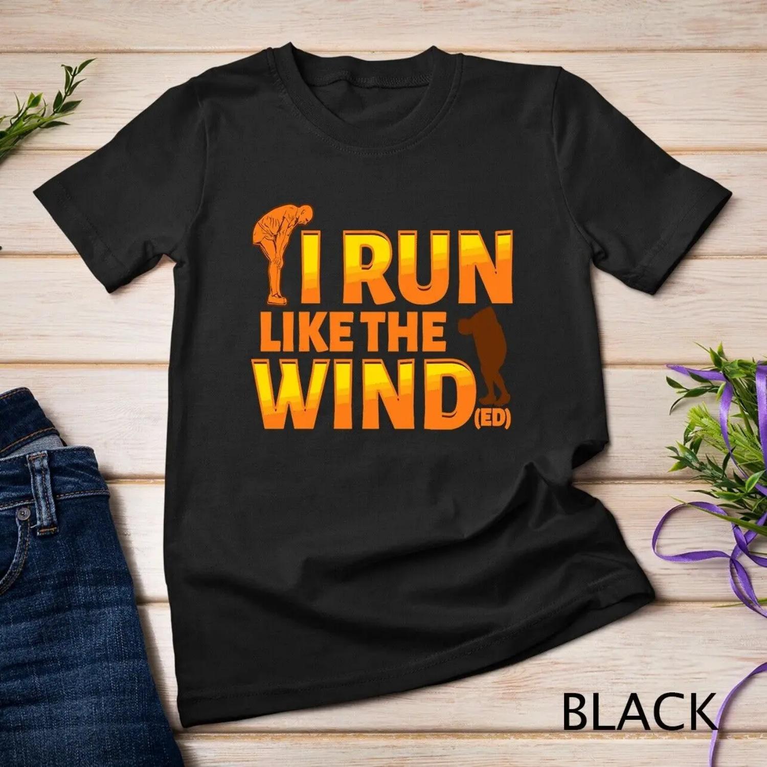 I Run Like The Wind or Winded Funny Running Jogging Fun T shirt S