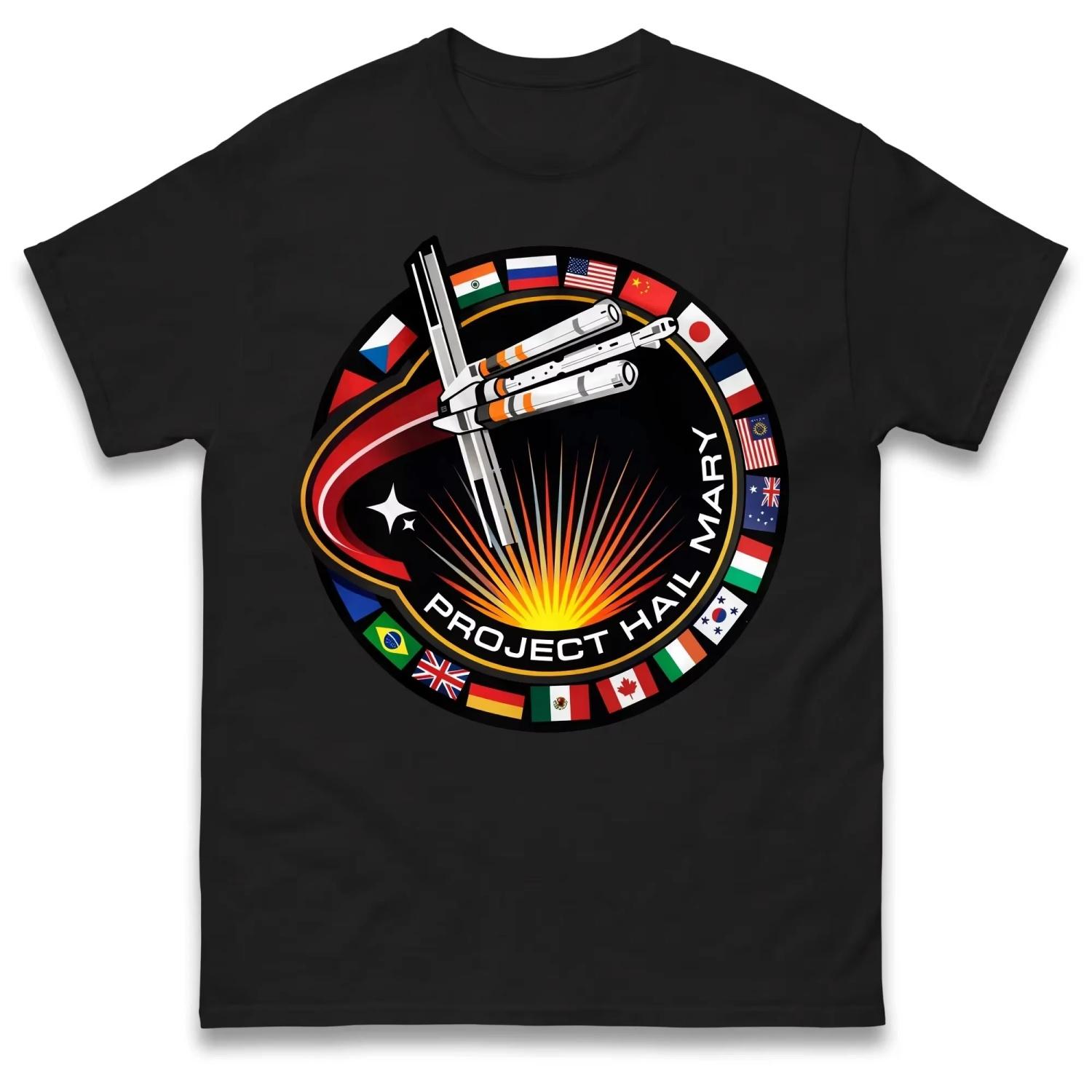 

Movie Project Hail Mary Graphic 100%Cotton Unisex Shirt Andy Weir Novel 2026 Summer New Fashion Y2k Short Sleeve Tshirt Fan Gift S чёрный