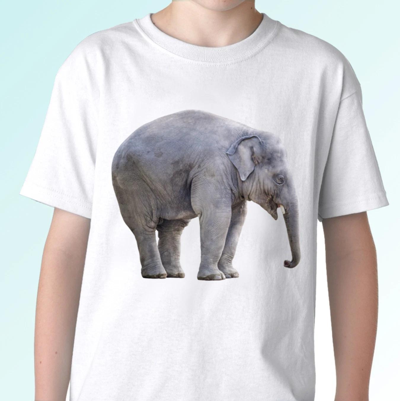 

Elephant white kids boys T-Shirt animal tee top design - s s kids baby 110