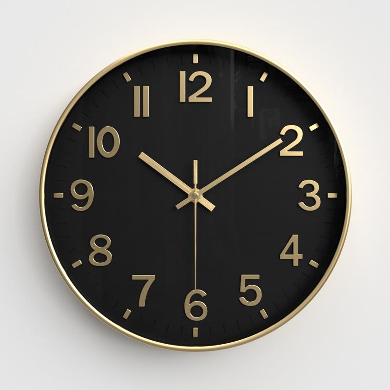 Living Room Wall Clock Modern Simple Home Clock Bedroom Silent Wall Clock Round Quartz Clock 12 Inches 30CM