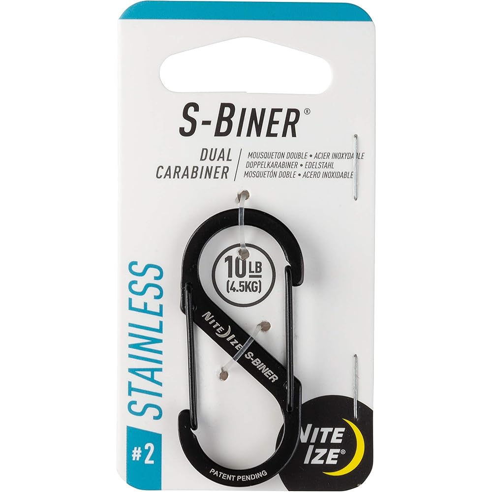 

Nite Ize S-Biner Stainless Steel Carabiner #2 Black 3.5 in (89 mm) Multi-Use Clip
