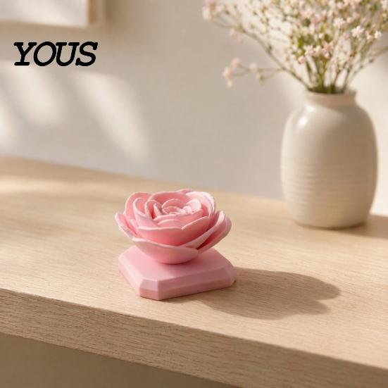 Stable Base Rose Ornament Flower Ornament, Non-Slip Compact 3D Printed High-end Textured Figurine Durable PLA Creative Artwork, for Home