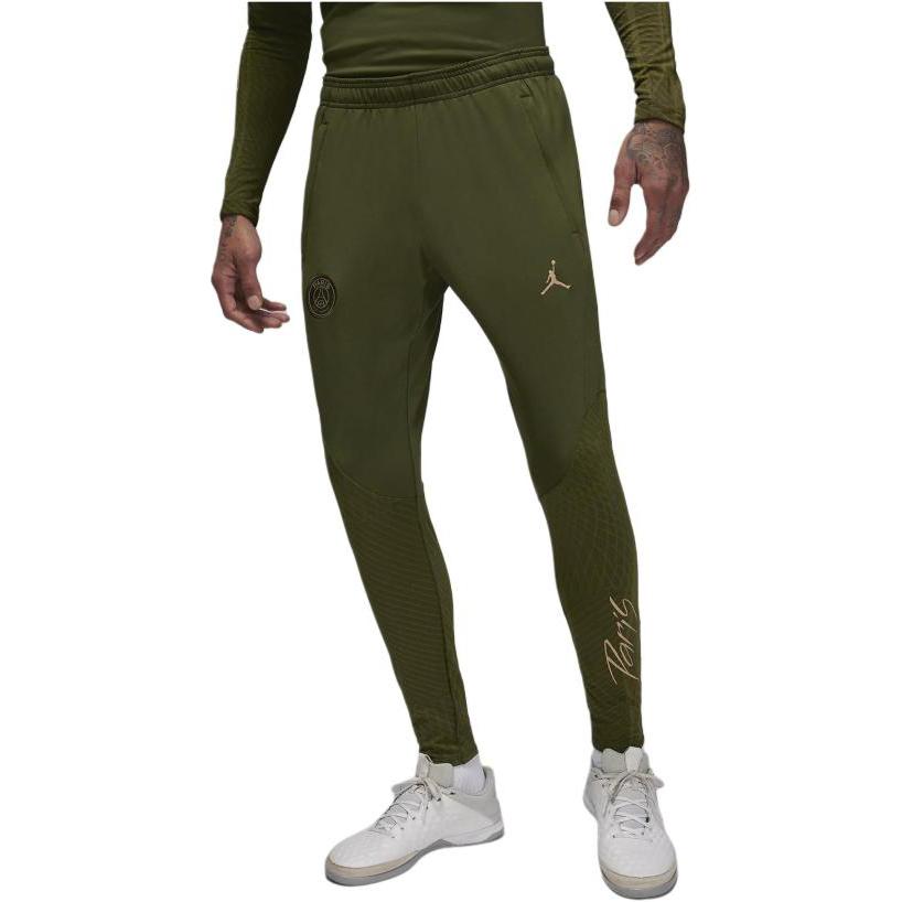 Jordan Pantaloni da jogging da calcio Paris Saint-Germain Strike Fourth con logo ricamato da uomo Fondi Verde oliva FD7105-326