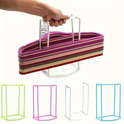 Multi-Color Plastic Clothes Hanger Organizer Rack – Durable Space-Saving Holder for Closet Organization – Convenient, Sturdy Hanger Storage Stand