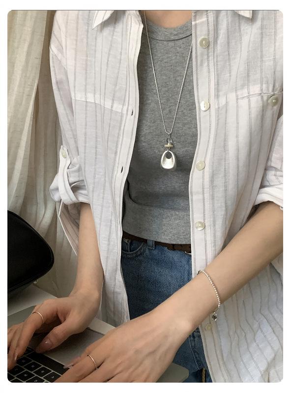 Matte Minimalist Pendant Necklace - Personalized Layered Aesthetic Chain Accessories