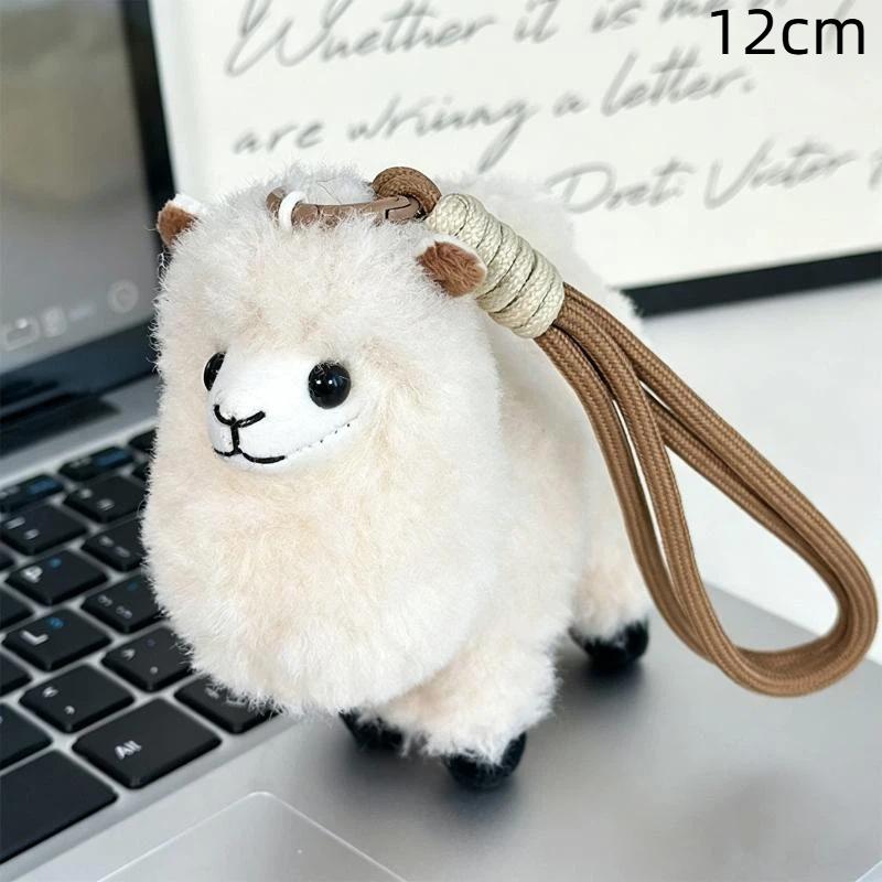 Soft Fluffy White Sheep Plush Keychain Adorable Cartoon Design For Backpack Decor Lovely Gifts For Kids Teens Friends