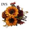 Realistic Silk Flowers for Wedding Centerpieces Sunflower Artificial Flowers, Fake Bouquet Home, Rustic Faux Arrangements Table Decor Fabric