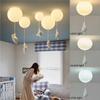 Modern Bear Ceiling Lights, Creative Balloon Decorative Chandelier, Cartoon LED Ceiling Lamps, Polar Bear Pendant Lamp for Kids Rooms (Large)