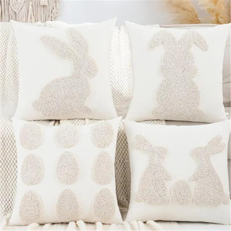 652F Plushes Faux Furs Household Pillow Cover Soft Faux Easters Reusable Protectors Cover for Outdoor Traveling Decoration
