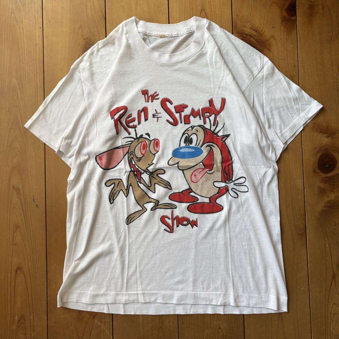 

[USED] Vintage The Ren & Stimpy Show T-shirt, American toy, used clothing