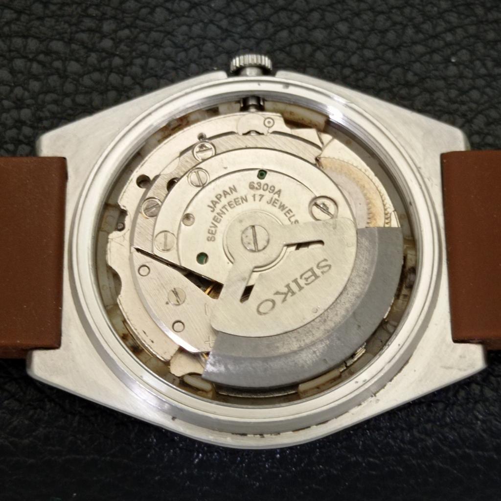 Seiko AUTOMATIC VINTAGE JAPAN 6309A MENS BROWN COLOR DIAL WATCH A700515-5 R203-a700515