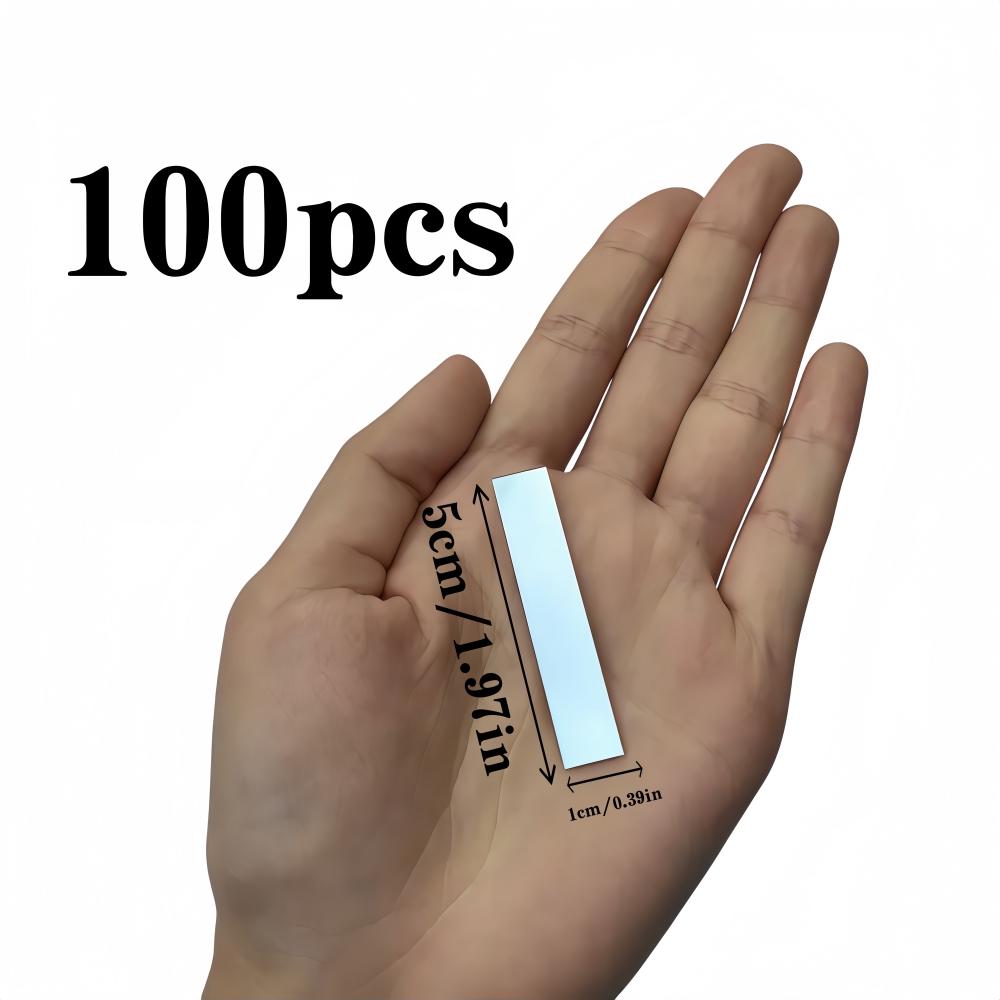 100pcs Pieces of Rectangular Mirror Wall Stickers Self-adhesive Handmade DIY Plastic Material Decorative Mirror Stickers
