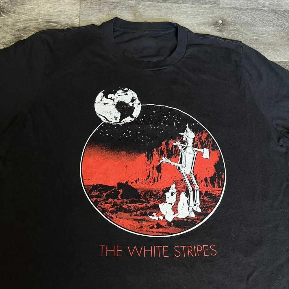 Unisex Short Sleeve Crew Neck Cotton T Shirt The White Stripes Band XXXXL