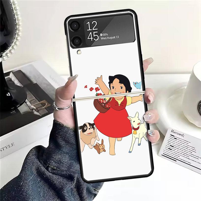 Heidi Niedliche Cartoon Hüllen Für Samsung Galaxy Z Flip 4 5 6 7 3 Z Flip7 Flip6 Flip4 Flip5 Flip3 5G Harte Stoßfeste Fundas Hülle