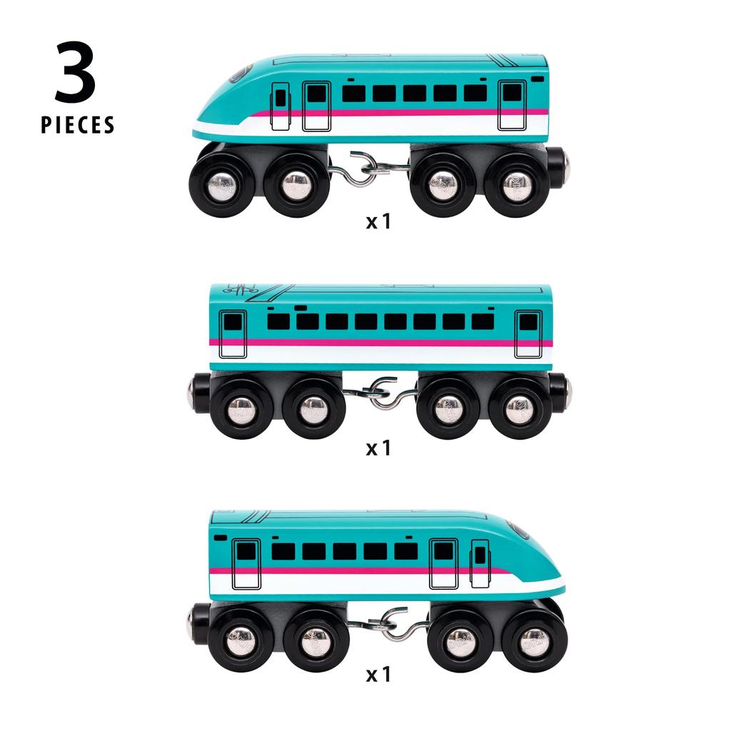 BRIO World Railway Series Shinkansen E5 Series Hayabusa (Wooden Vehicle, Electric Vehicle, Locomotive) 36086 (3 Years Old and Up)