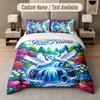 Mushroom Forest Theme Custom Text Or Name 3Pcs Bedding Set 1 Flat Sheet & 2 Pillowcases Personalized Home Bedding
