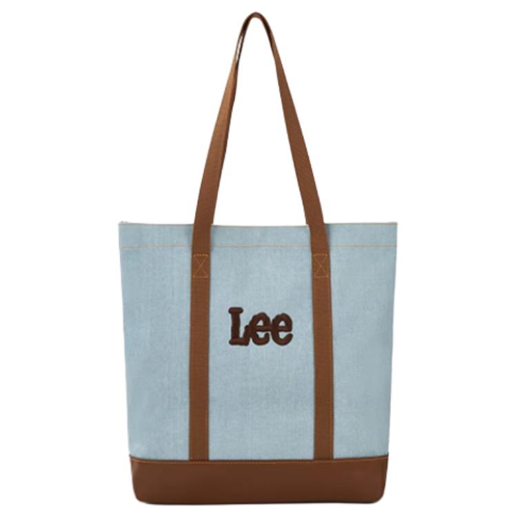 

Новая сумка-тоут Lee Denim+PU из искусственной кожи, сумка через плечо среднего размера, унисекс, синяя и коричневая LE250114M 40.1*8.1*37.6CM