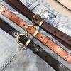 Handmade Distressed First-layer Vegetable-tanned Cowhide Genuine Leather Women's Belt, Adjustable 2.5 Width with Tools