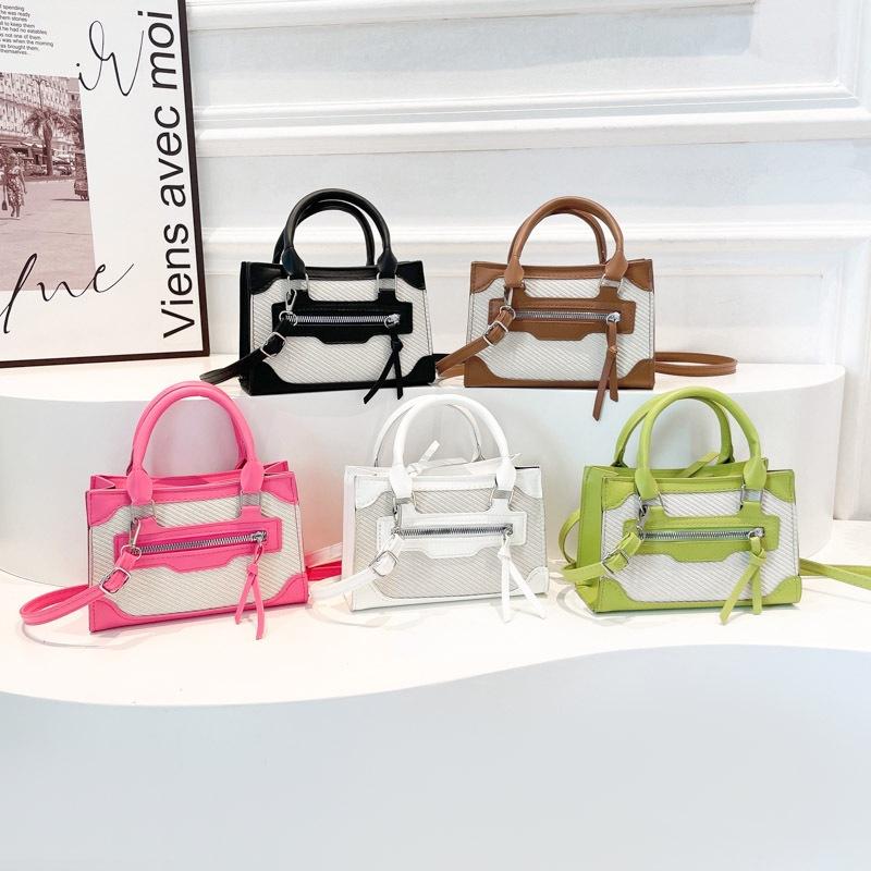 Niche Trend Fashion Small Square Bag 2025 New Summer Contrasting Colors Simple and Versatile Single Shoulder Oblique Span Portable