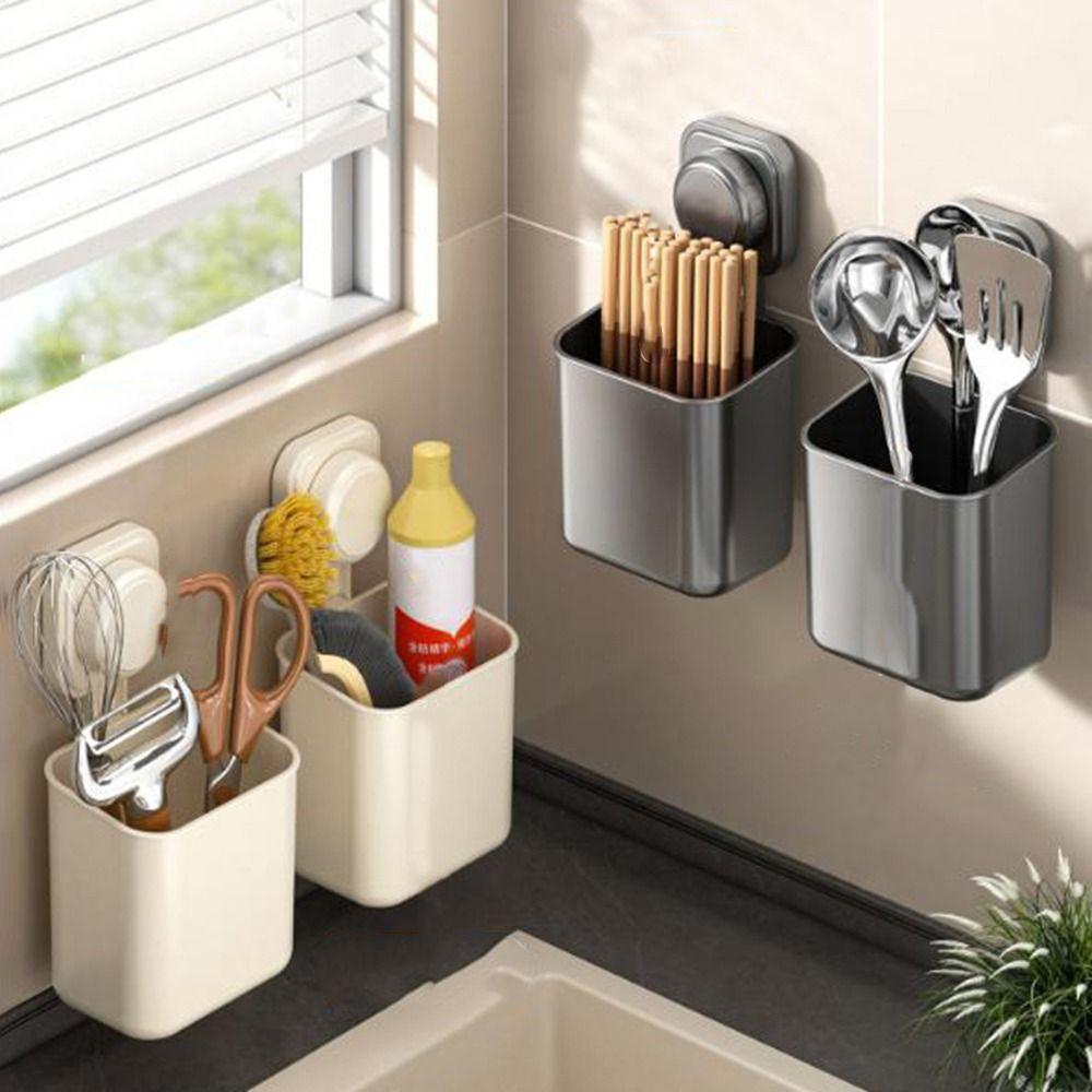 Wall Mounted Face Towel Storage Box Punch-Free Ginger Garlic Storage Baskets Bathroom