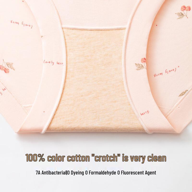 DingGuagua Women's Cotton 7A Antibacterial High-Waist Briefs 3-Pack