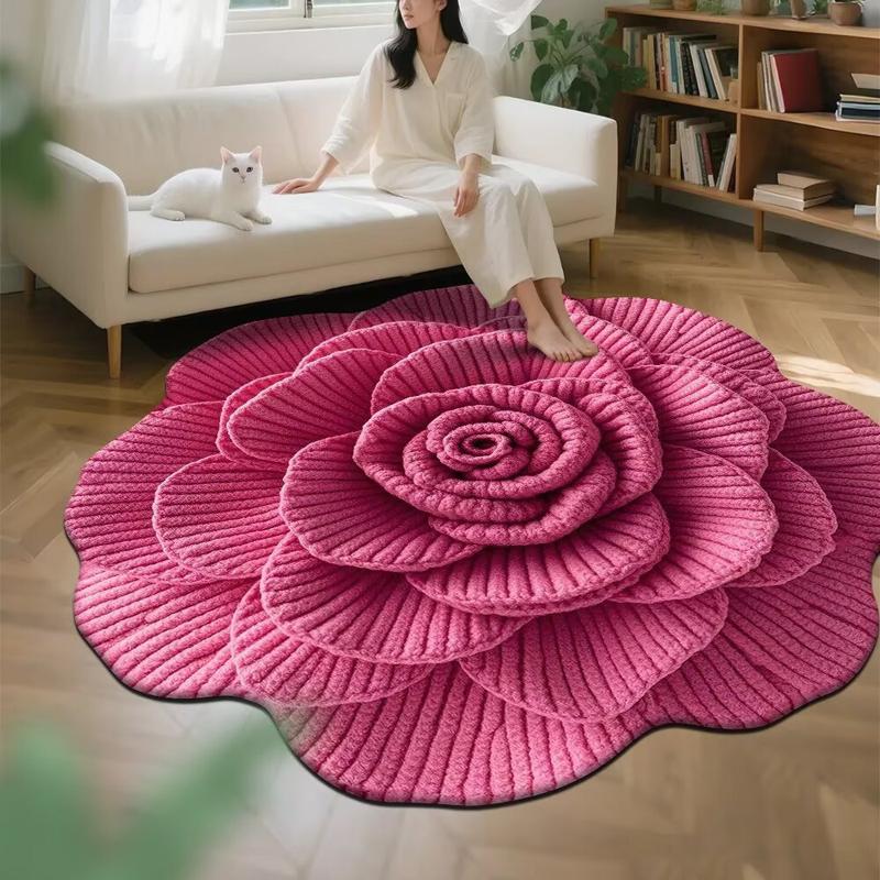 

3D Floral Print Diatom Mud Floor Mat Door Mat Bathroom Toilet Anti Slip Foot Pad Absorbent Non-slip Quick-drying Carpet 80X80cm