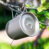4-teiliges Set Reines Titan Faltbarer Campingbecher Leicht Tragbar für Outdoor-Wandern & Picknick 200ml 300ml 450ml 750ml