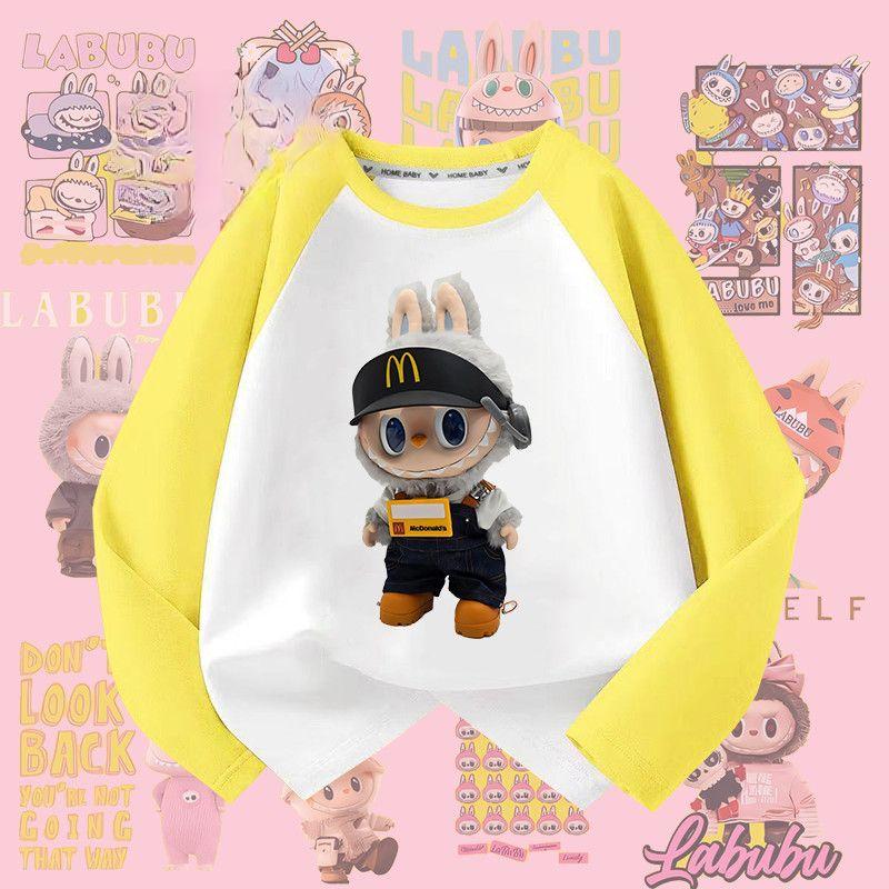 Jesienny Dziecięcy T-shirt z Długim Rękawem z Czystej Bawełny, Dziewczęcy T-shirt Casual