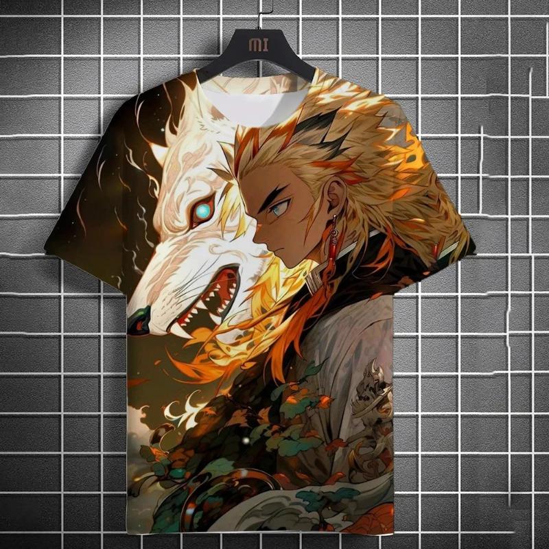 Summer New Men's T-shirt Anime Graphics 3D Printing Short Sleeve Summer Fashion Trend Oversized T-shirt Street Casual Loose Top