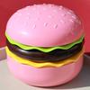 Air Cooler Novelty Hamburger Mini Fan with Makeup Mirror Foldable Design 3-Speed Wind Adjustment USB Rechargeable Cooling Fan