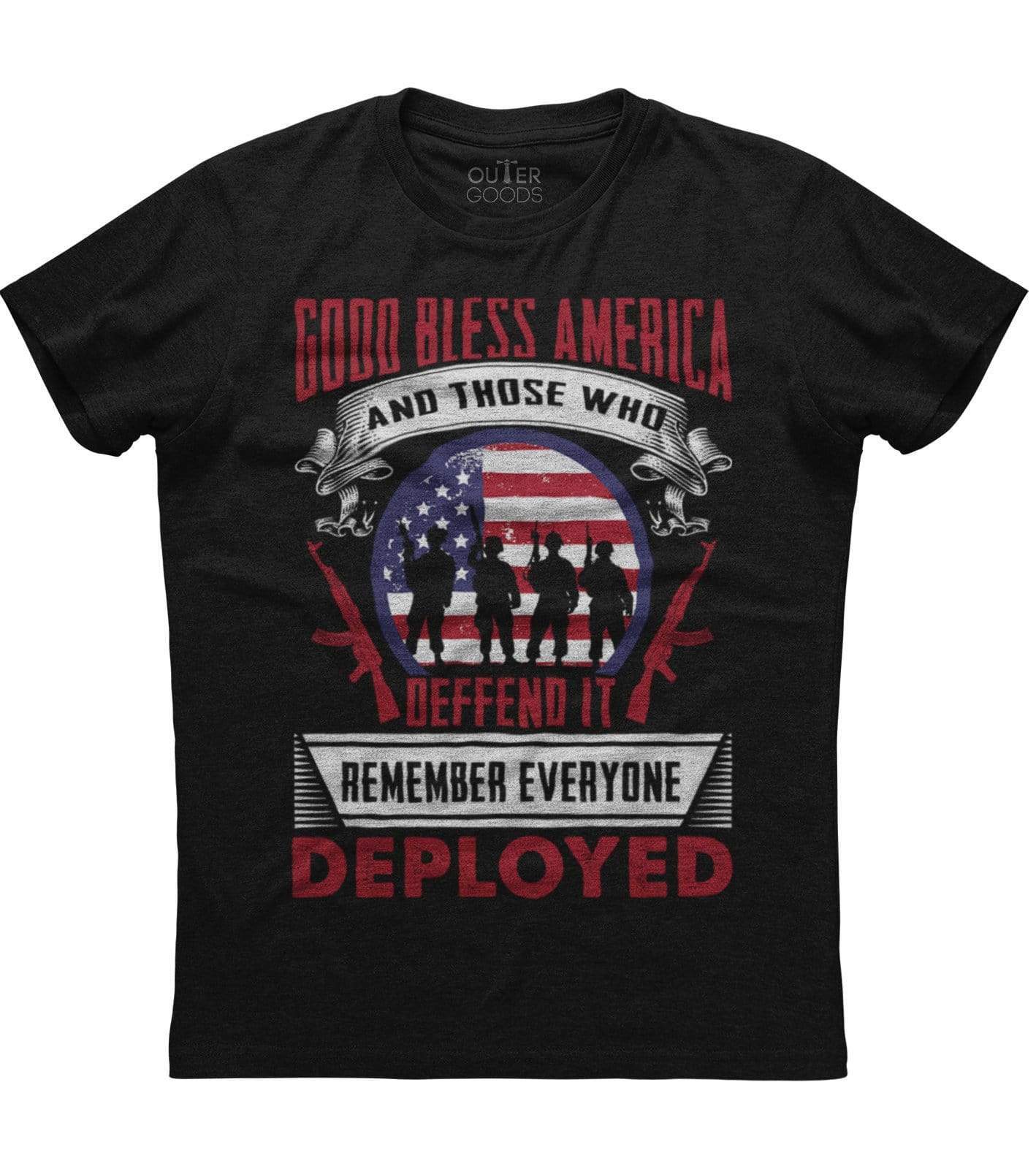 Good Bless America And Those Who Defend It Mens New Patriotic Black T-shirt XXXL