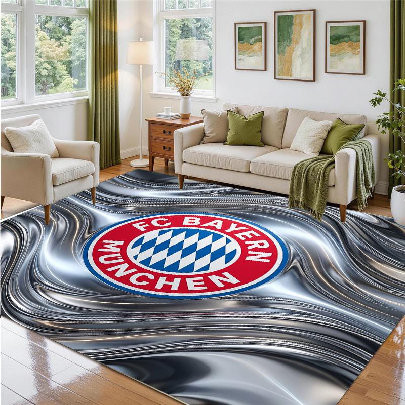 FC Bayern München Design Kristall-Samt Teppich Weiche Dekorationsmatte für Schlafzimmer Eingang
