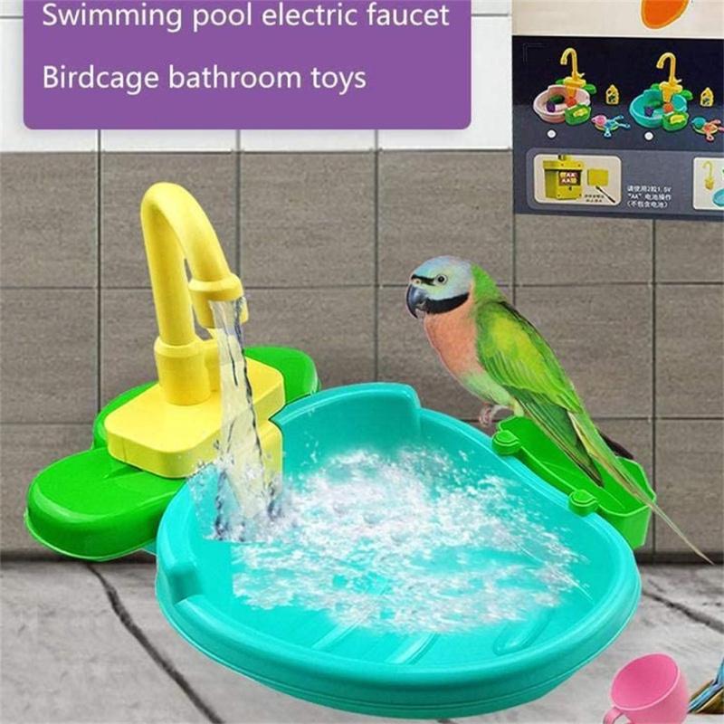 Bird Cage Accessories Automatic Parrot Shower Bath - Adjustable USB-Powered Bird Bath For African Greys, Cockatoos Bird Bath Indoor