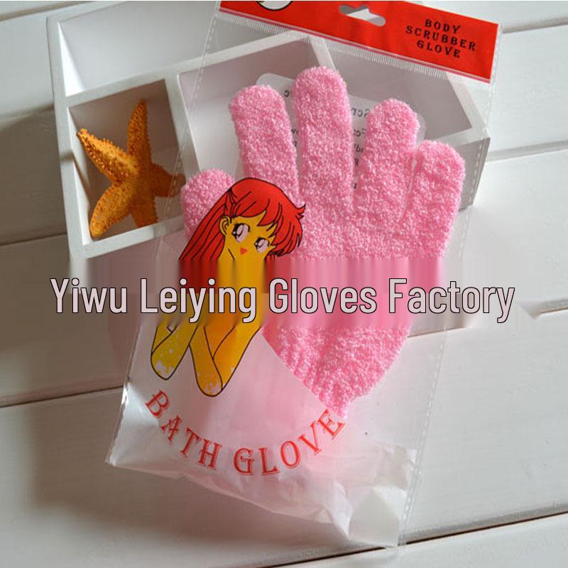 2023 Exfoliační koupací rukavice pro dospělé - Pětiprstová nylonová polyesterová žínka