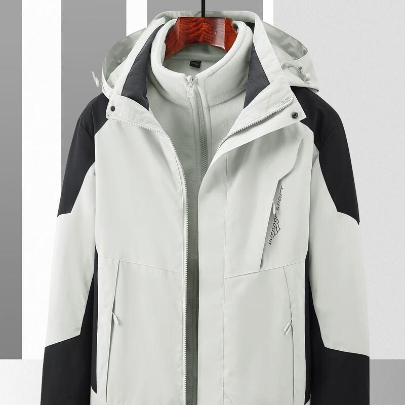 OLOMM Men s 3-in-1 Waterproof Outdoor Detachable Storm Jacket M-5XL