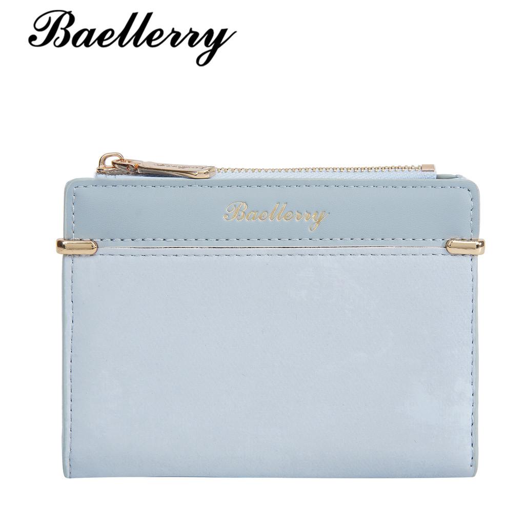 Women Short Minimalist Wallet With Pu Material Anti Theft Zip For Everyday Use