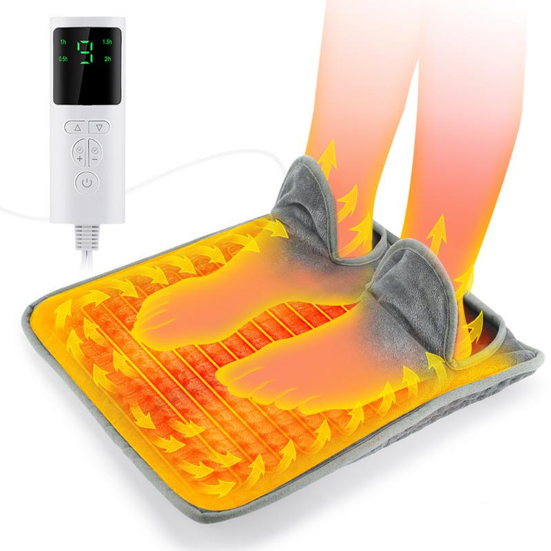Heated Foot Warmer Heated Heating Pad Fast Heating 9 Temperature Setting Winter Feet Heating Pad Cushion With Timer