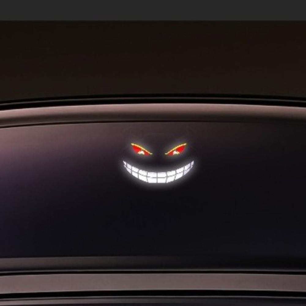 DIY Car Devil Eye Decorative Light Solar Cool EYE Ambient Lamp Gifts LED Warning Light