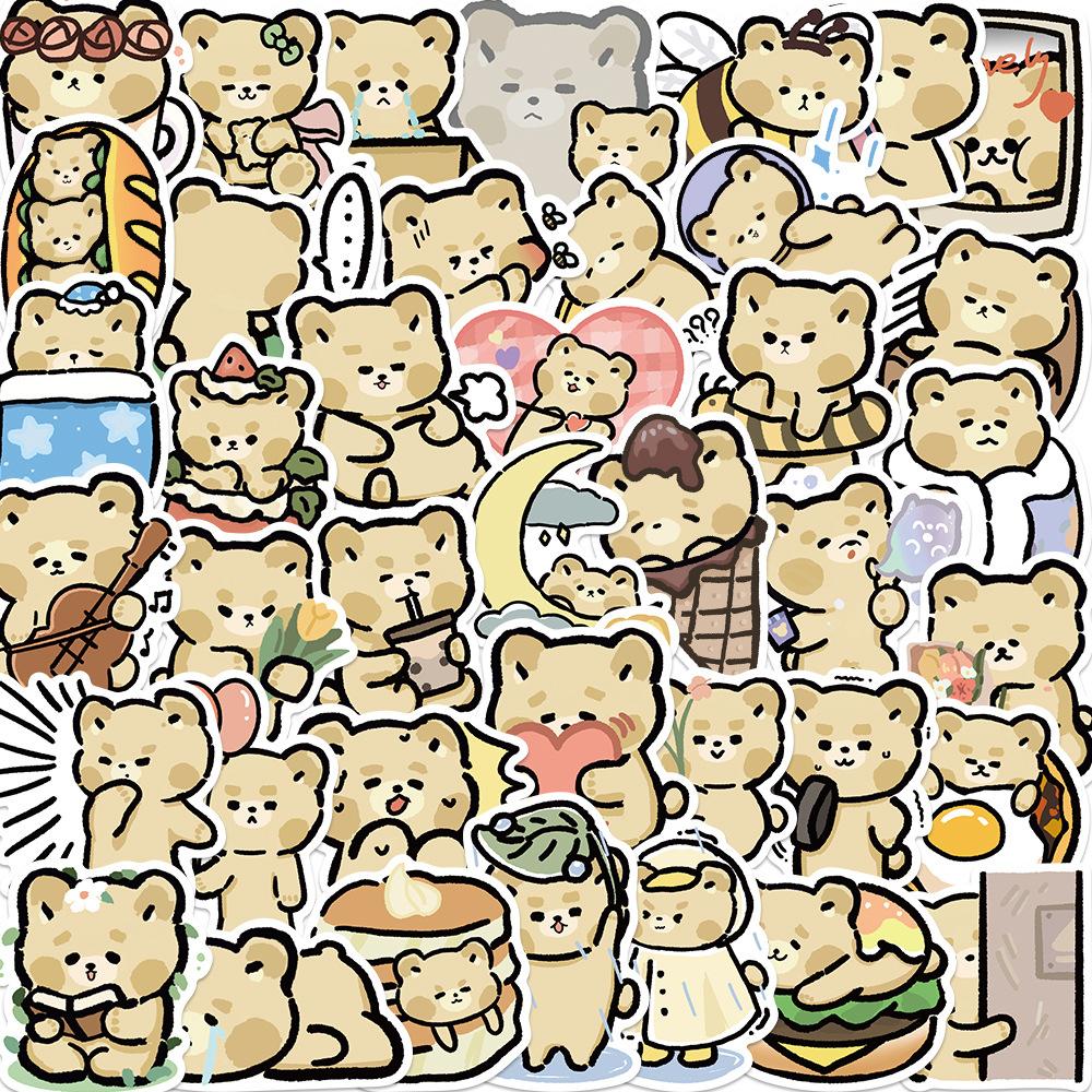40 Cartoon Cute Bear Doodle Stickers Decorate Suitcase Pen Guitar Notebook Waterproof