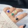 Minimalistischer Mode S925 Sterling Silber Inlay Topas Opal Granat Natürliche Farbe Schatzring Damen Zeigefingerring