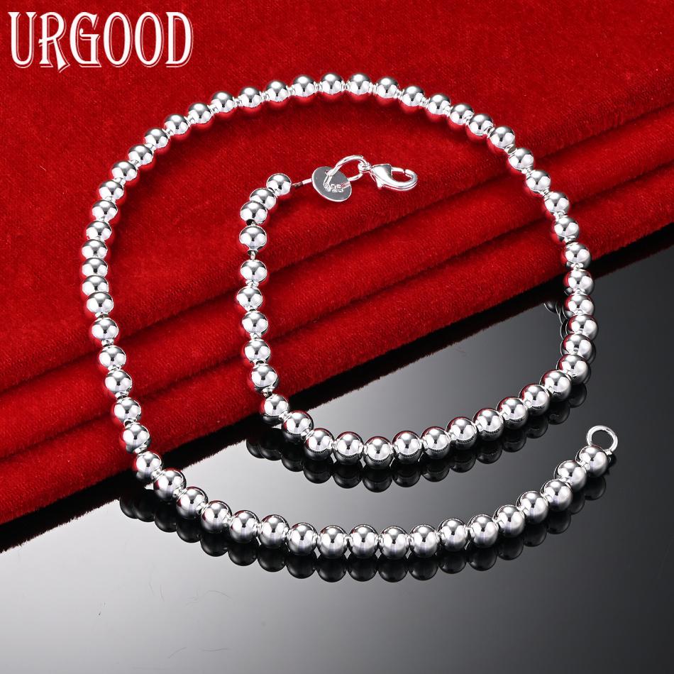 925 Sterling Silver Jewelry 10mm Bead Chain 16-30 Inch Necklace