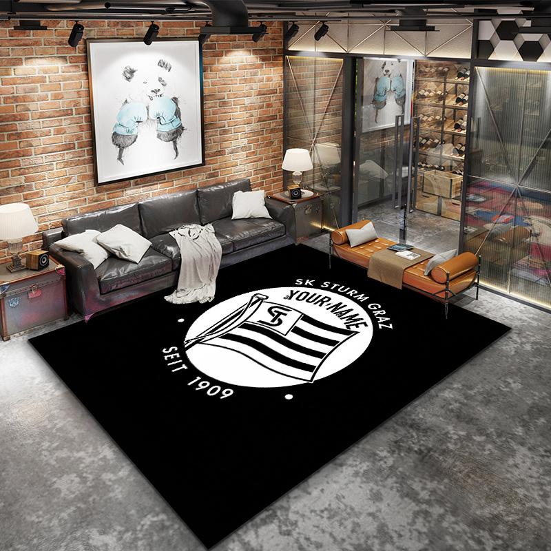 Sk Sturm Graz Crest Custom Name Carpet Rug For Living Room Bedroom Home Sofa Decoration Kids Play Nonslip Floor Mat
