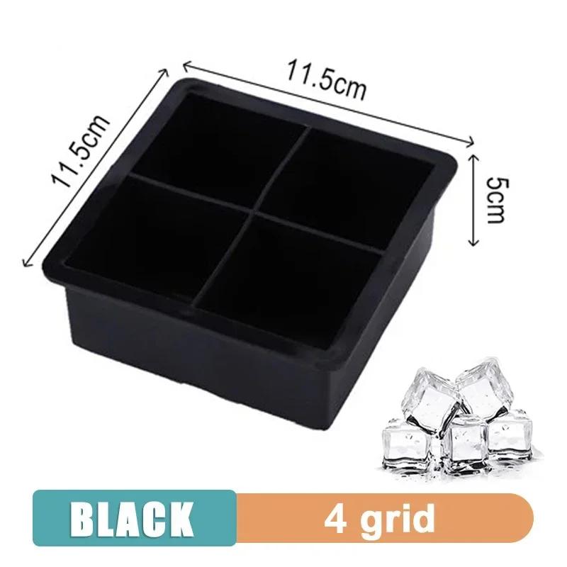 

Форма для льда из 4/6/8 сеток, пищевой силикон, большой квадратный поддон для кубиков льда, для домашнего холодильника, подходит для приготовления льда для пива, виски