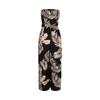 Leisure Vacation Tropical Wind Leaf Printed Tube Jumpsuit