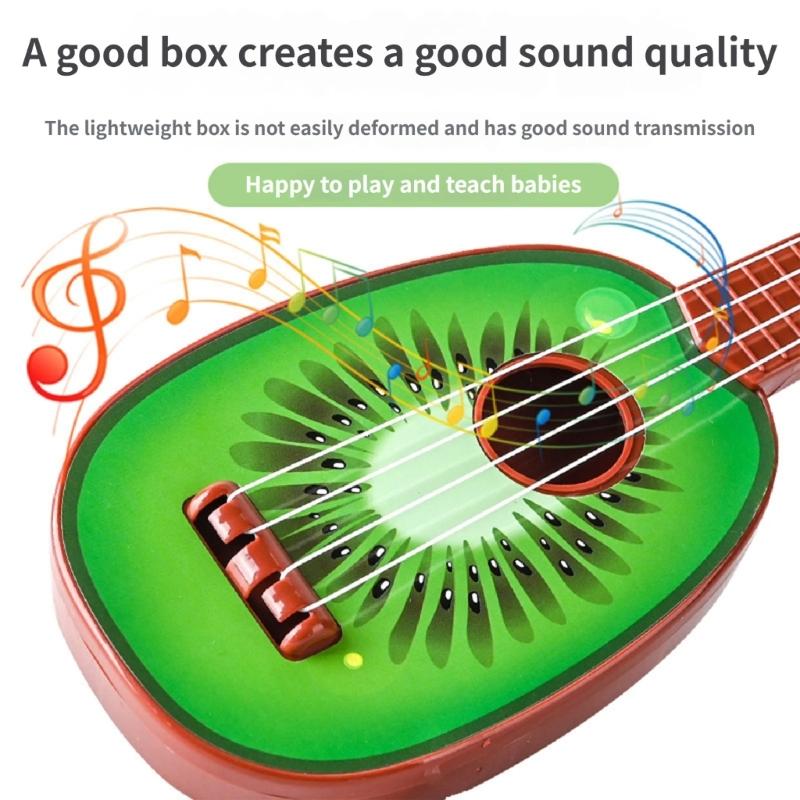 Beginner Friendly Children Ukulele Musical Instrument Toy for Early Music Education Fruit Theme Kids Ukulele Gift