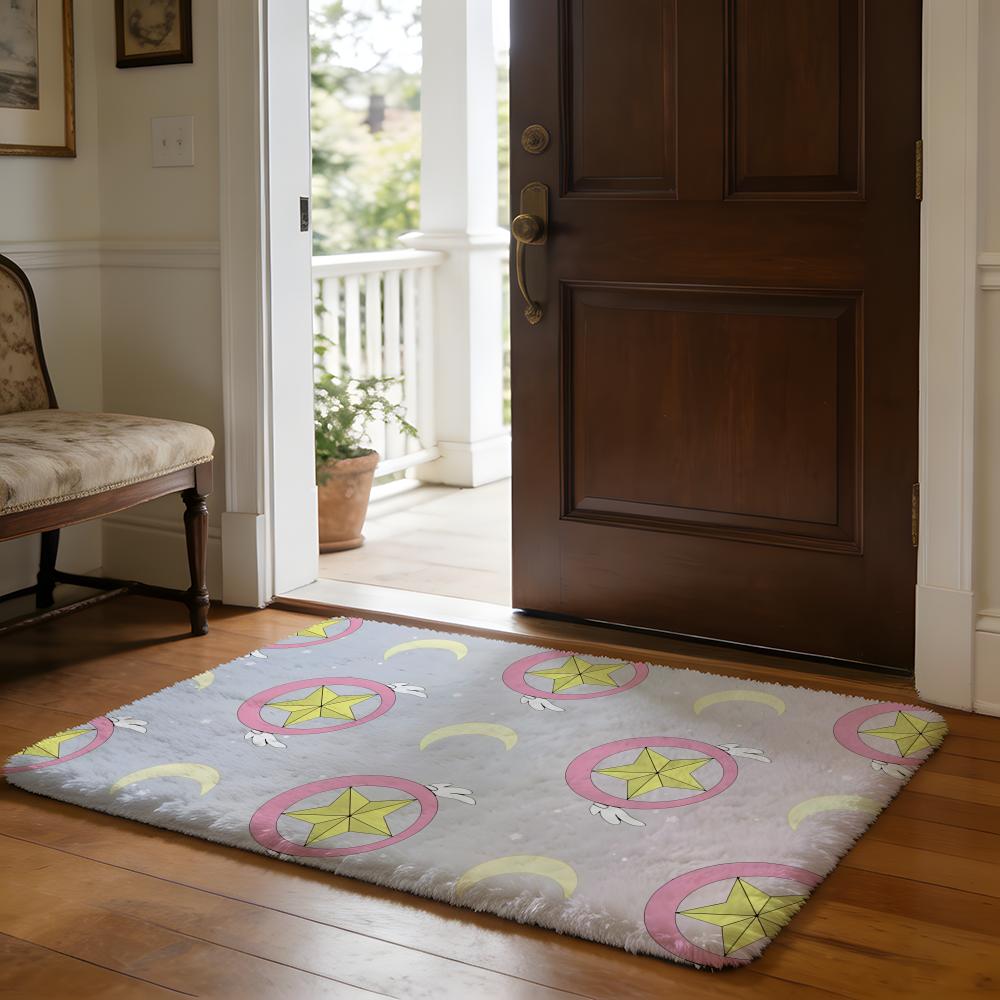 CCardcaptor SSakura Cartoon Floor Mat Soft Flannel Absorbent Mat Non-Slip Rug Home Bedroom Bathroom