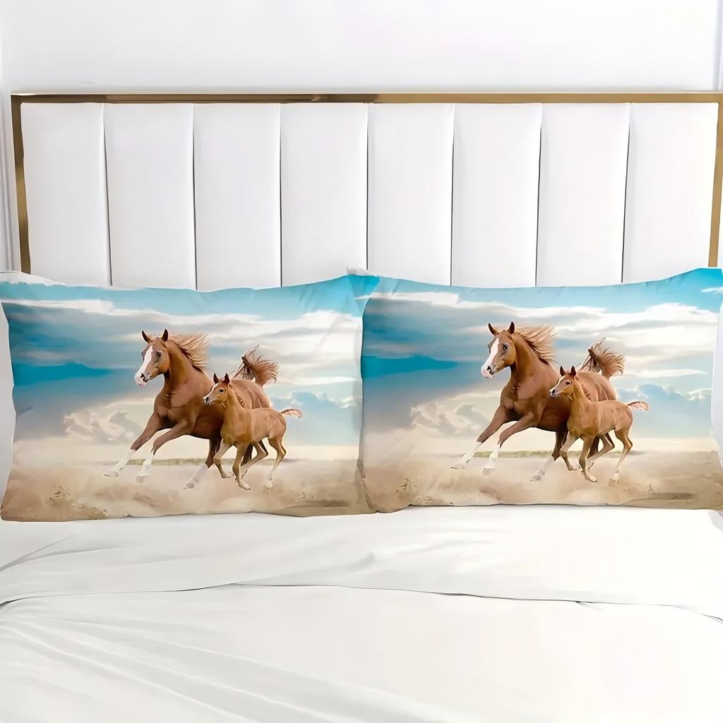 Wild Horse Desert Natural Landscape 3D Printed bedding set Wildlife style Quilt cover Soft Comfortable Duvet Cover Pillowcases