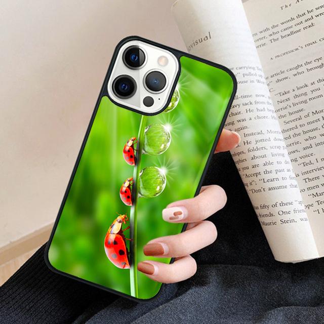 11 Colorful Ladybugs Phone Case Back Cover for iPhone 17 Air 16 15 14 13 11 12 Pro Max Plus Fundas Coque