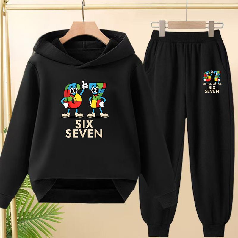Set Autunnali e Invernali per Bambini e Bambine dai 3 ai 12 Anni, 67 Felpe Sportive Cartoni Animati, Pantaloni Lunghi e Affascinanti Pullover con Cappuccio