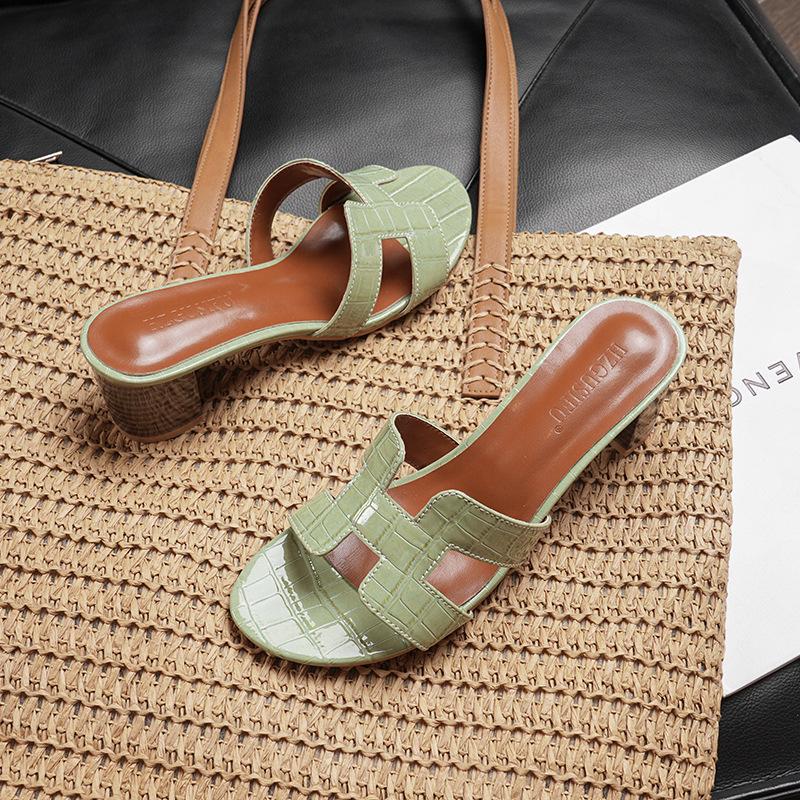 Dicke Sommer-Hausschuhe für Damen – 2025 Mode, Sandalen mit 5 cm hohem Absatz